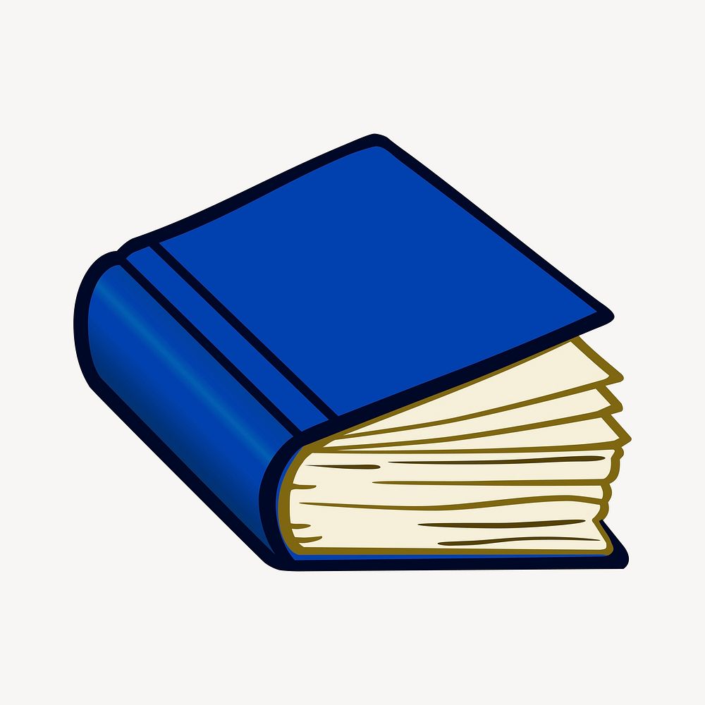 Blue book clipart, illustration vector. Free public domain CC0 image.
