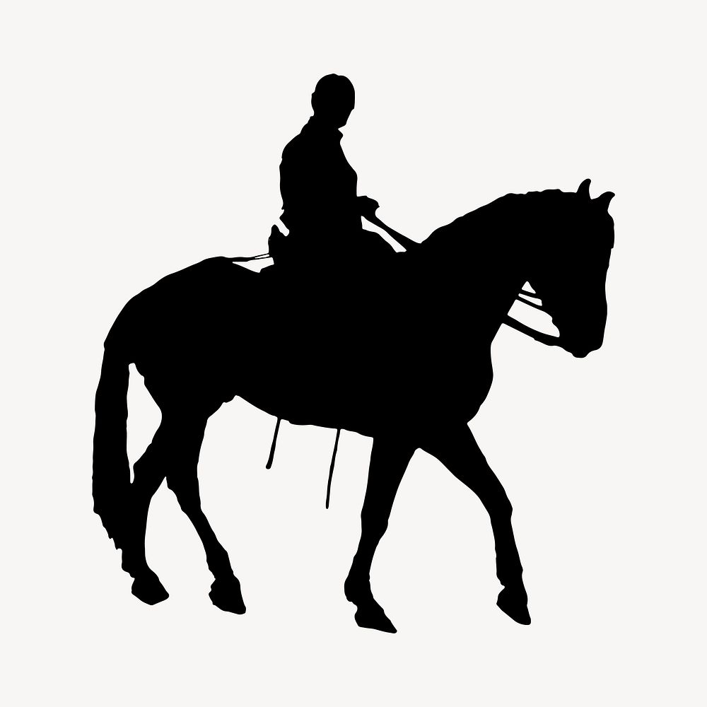 Horse silhouette clipart, illustration. Free public domain CC0 image.