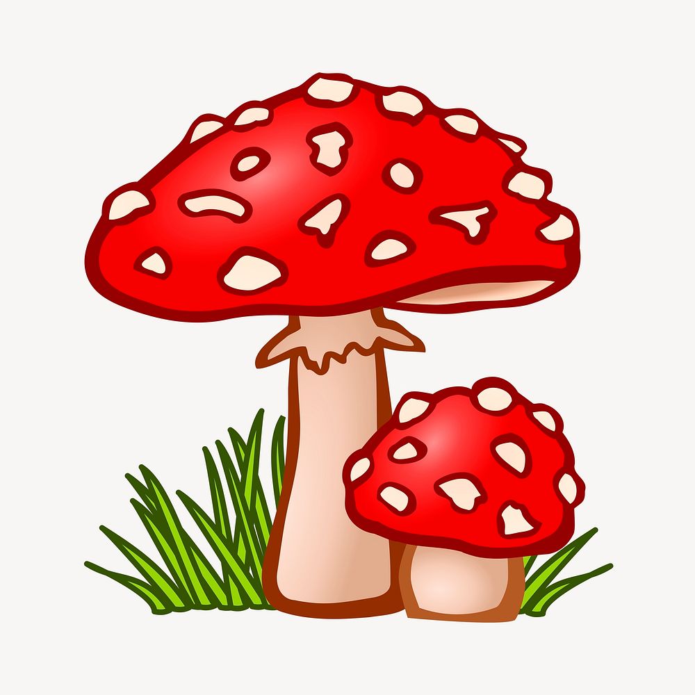 Fly agaric clipart, illustration psd. Free public domain CC0 image.