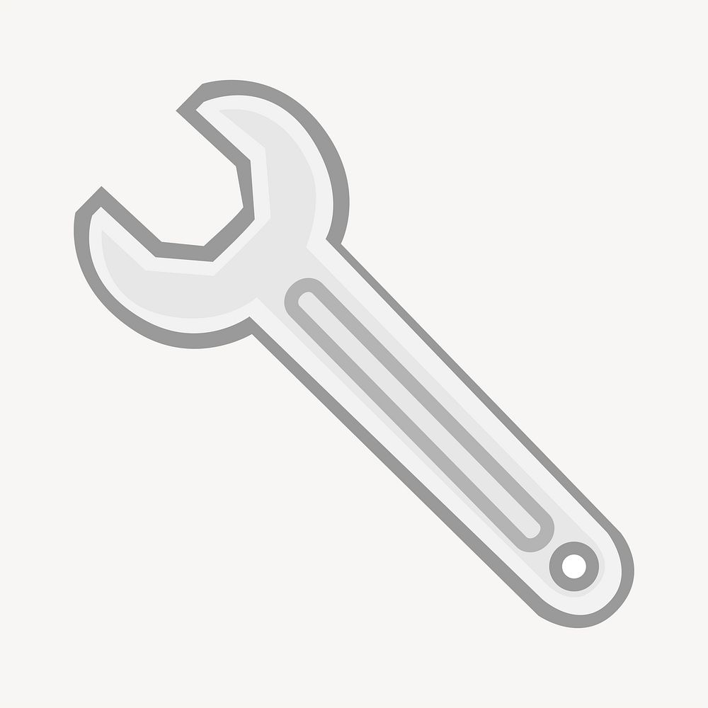 Wrench clipart, illustration psd. Free public domain CC0 image.