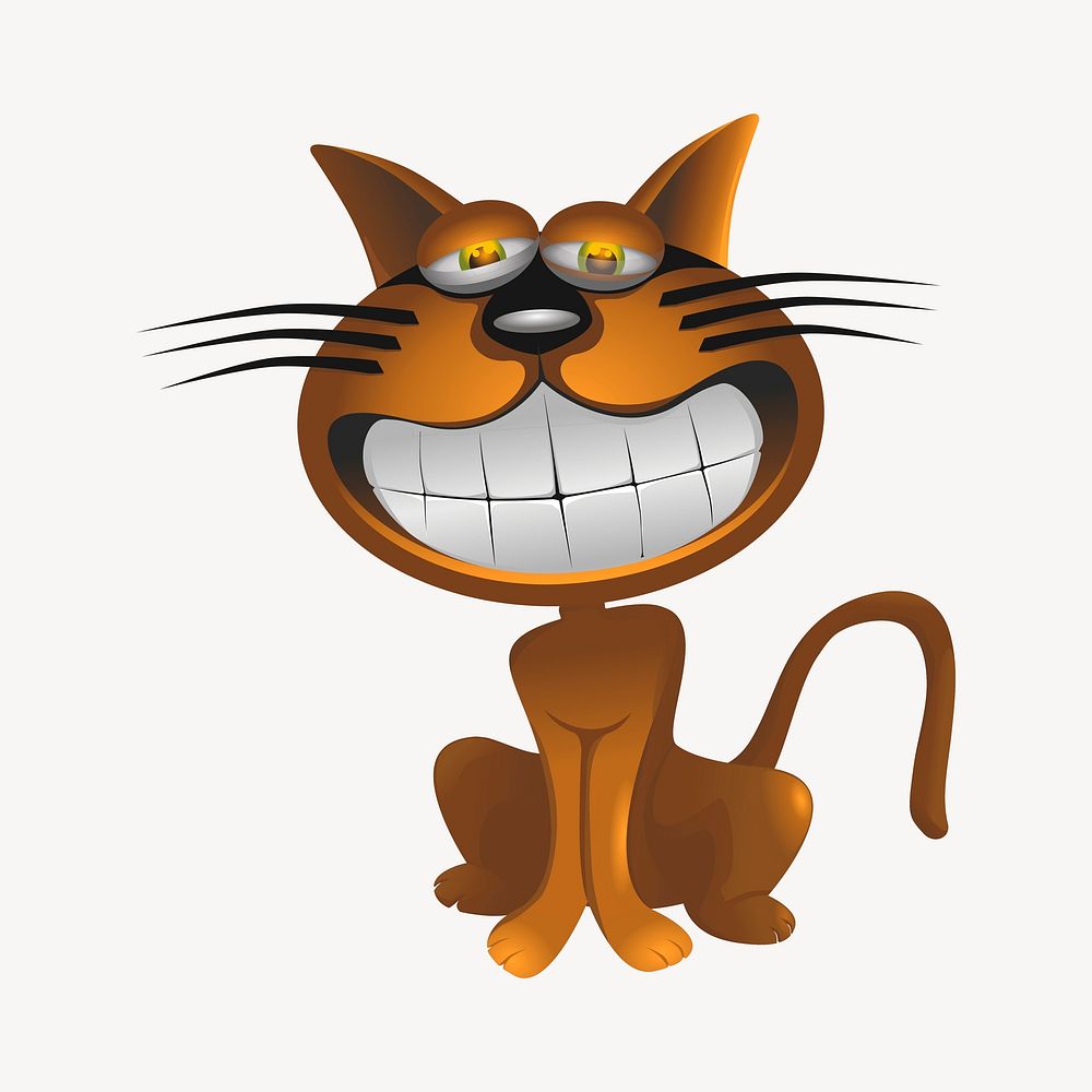 Cartoon cat clipart, illustration vector. Free public domain CC0 image.