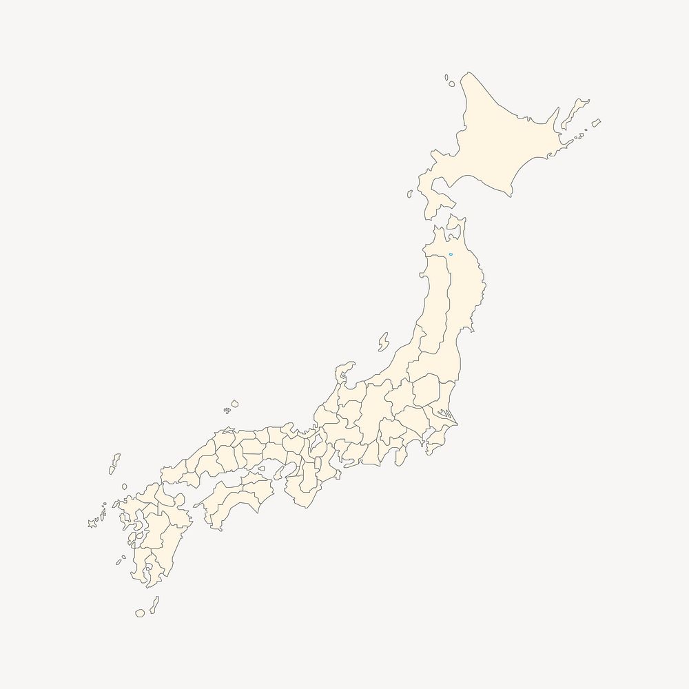 Japan map clipart, illustration psd. Free public domain CC0 image.