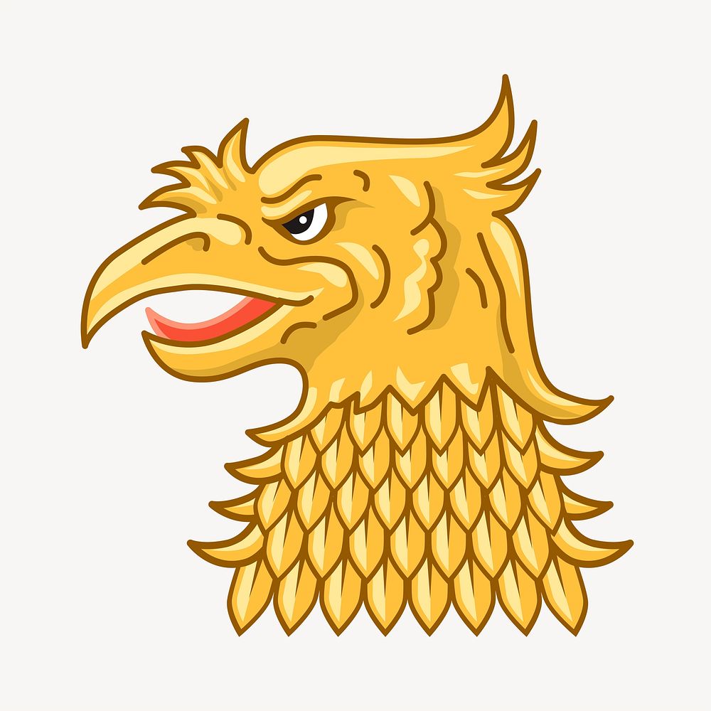 Golden eagle clipart, illustration psd. Free public domain CC0 image.