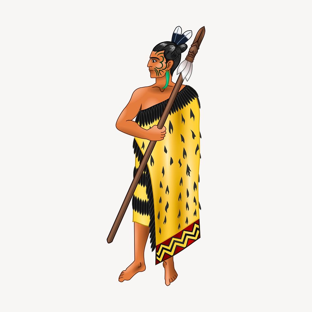 Indigenous man clipart, illustration. Free public domain CC0 image.