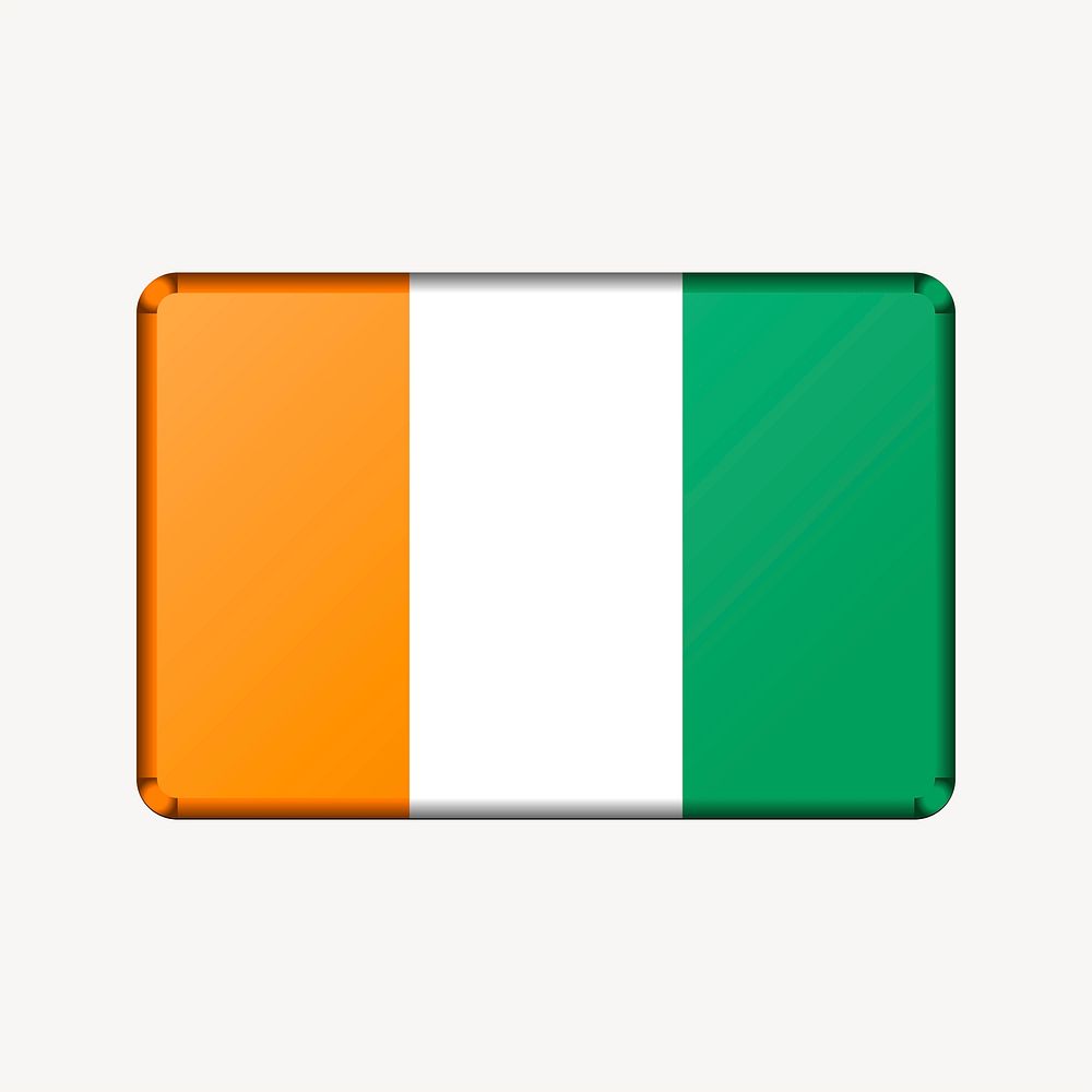 Ivory Coast flag clipart, illustration psd. Free public domain CC0 image.