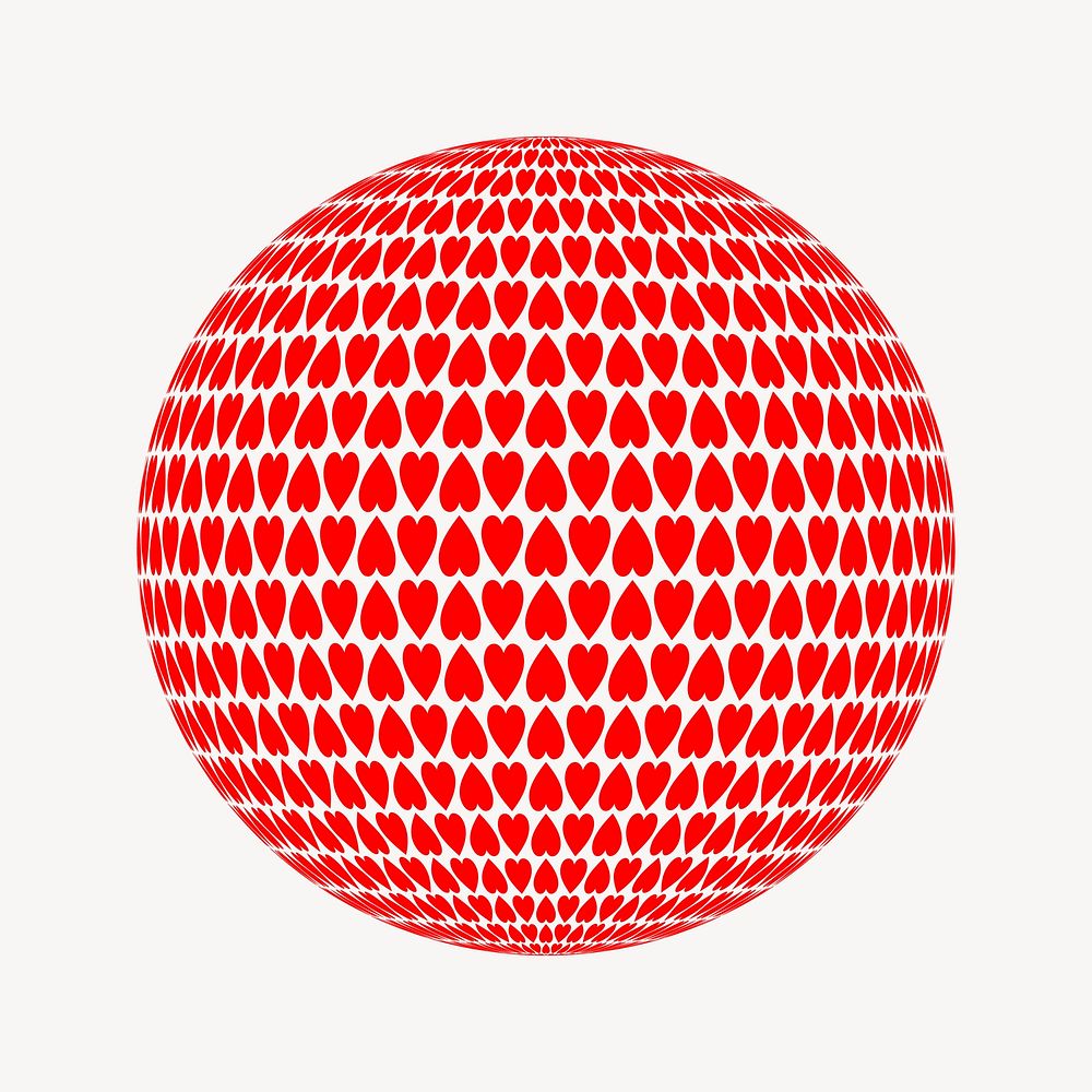 Heart globe clipart, illustration vector. Free public domain CC0 image.