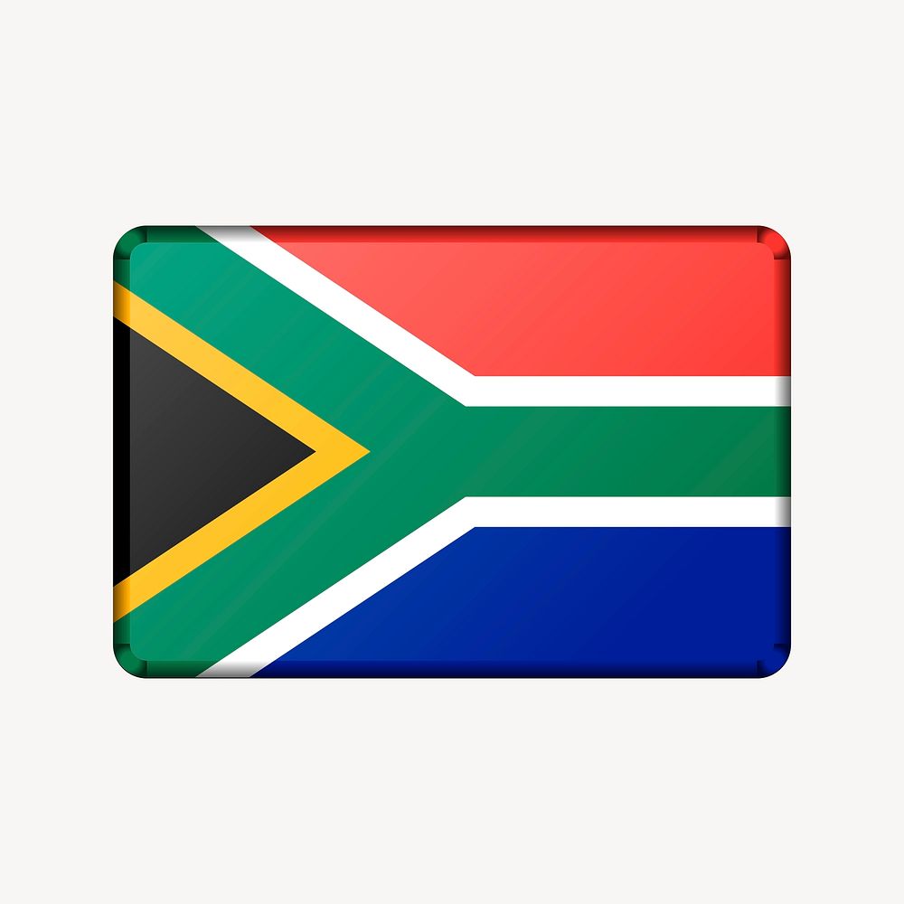 South African Flag illustration. Free public domain CC0 image.