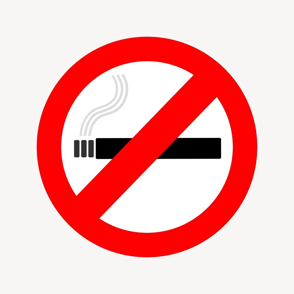 No smoking clipart, illustration. Free public domain CC0 image.
