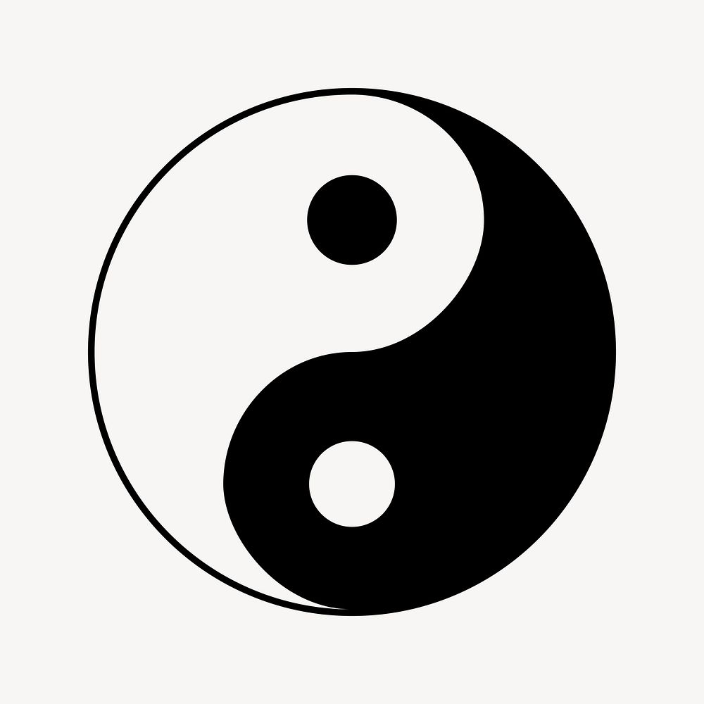 Yin-yang symbol clipart, illustration psd. Free public domain CC0 image.