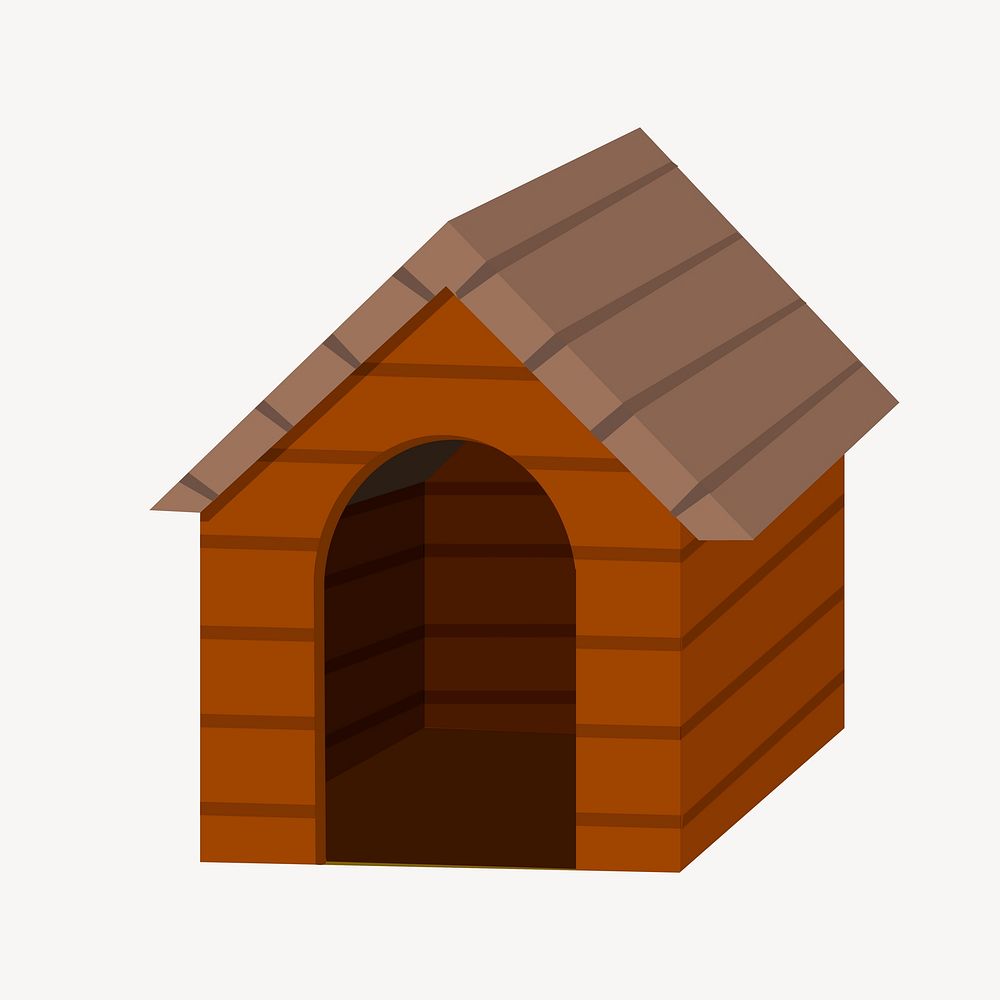 Dog house clipart, illustration vector. Free public domain CC0 image.