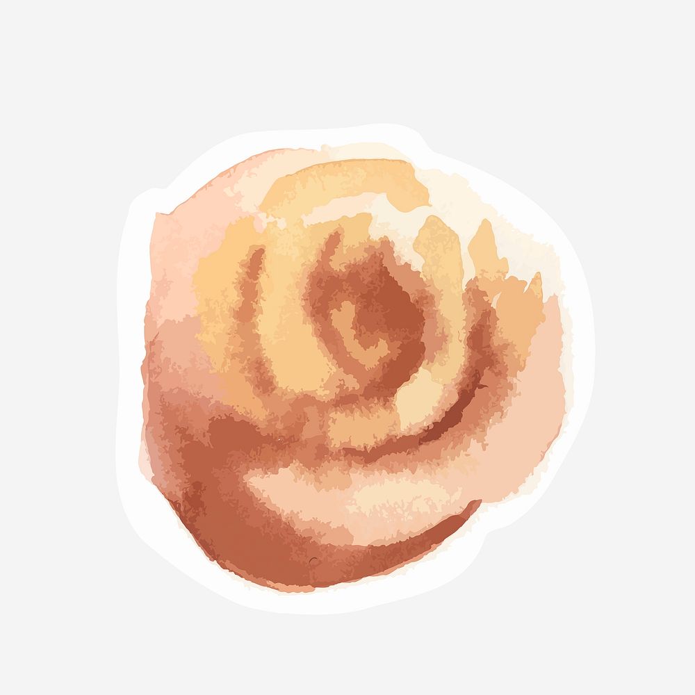 Classic golden rose psd hand drawn watercolor flower