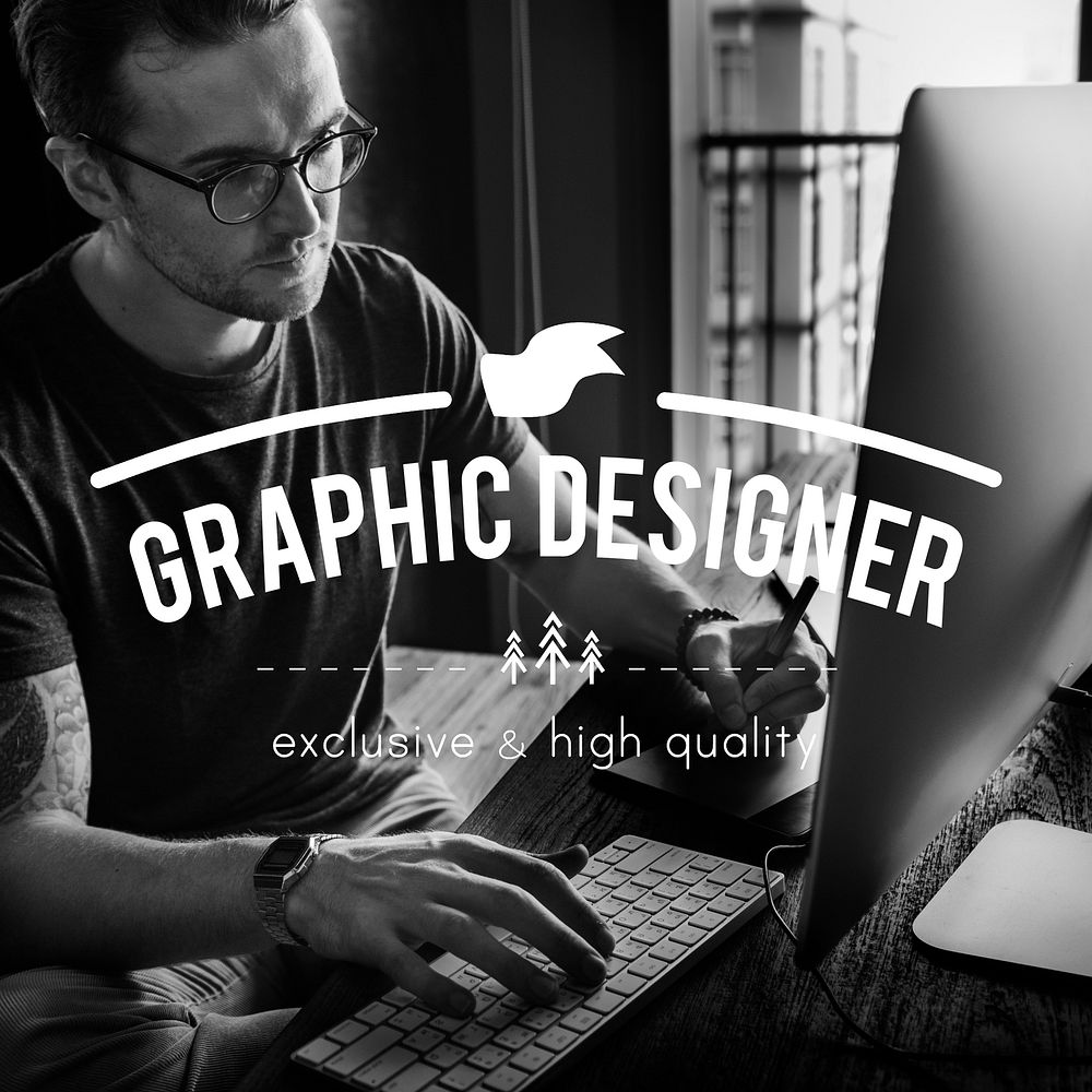 Graphic Designer Working Online Job Concept