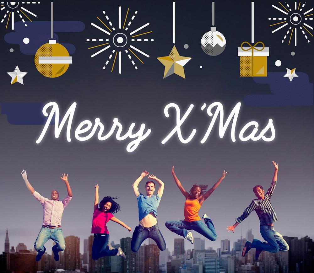 Merry Christmas Happy New Year Concept