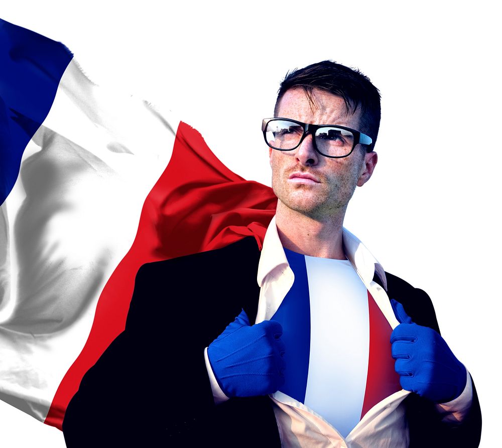 Superhero Businessman French Isolated Concept