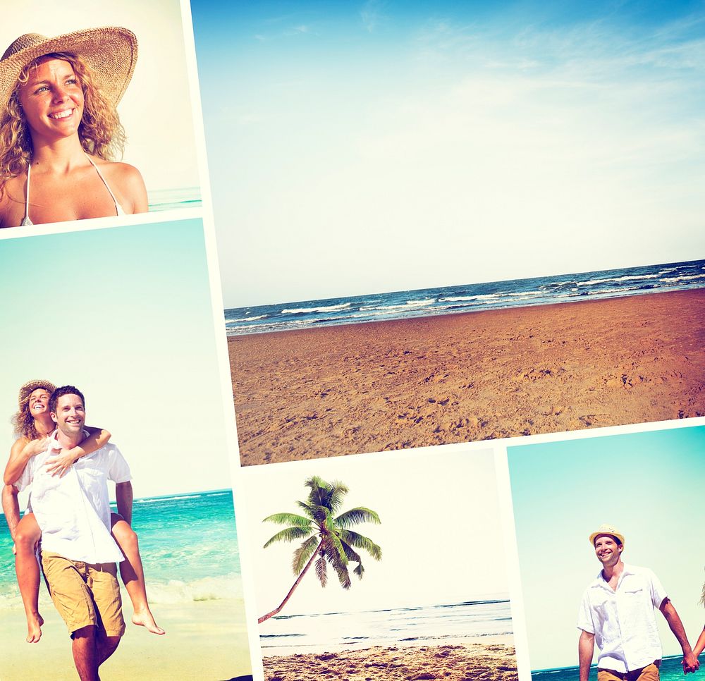 Honeymoon Couple Summer Beach Dating Concept