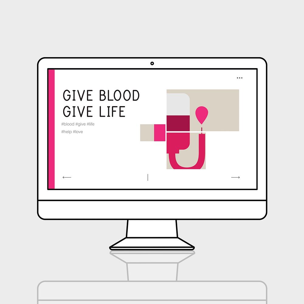 Illustration of blood donation campaign on computer