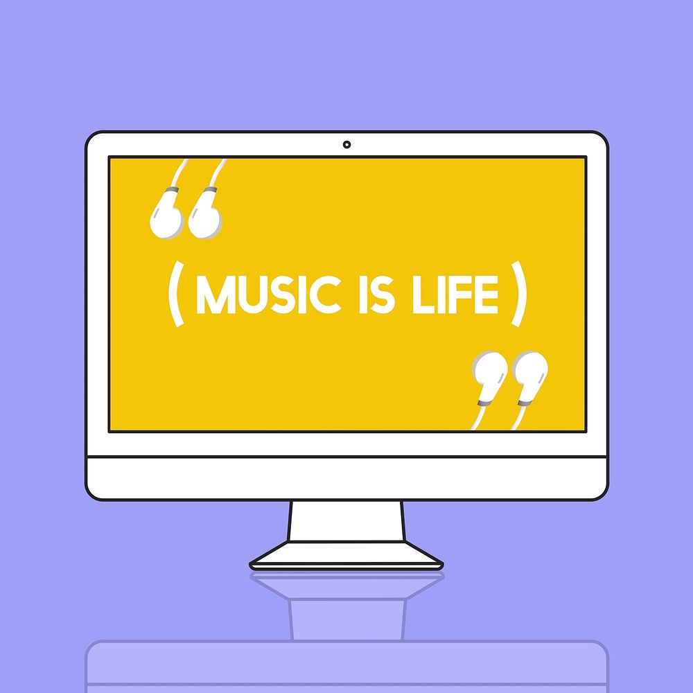 Music Life Happy Earphones Concept