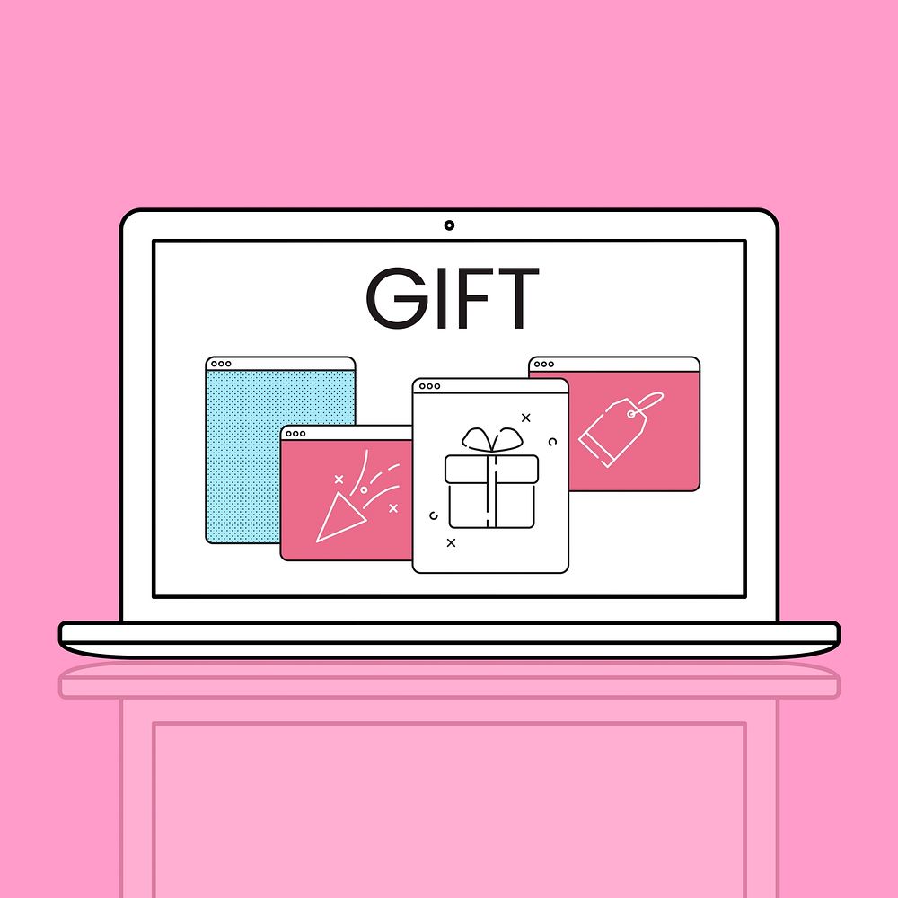 Web Window Gift Box Present Petard Label Icon