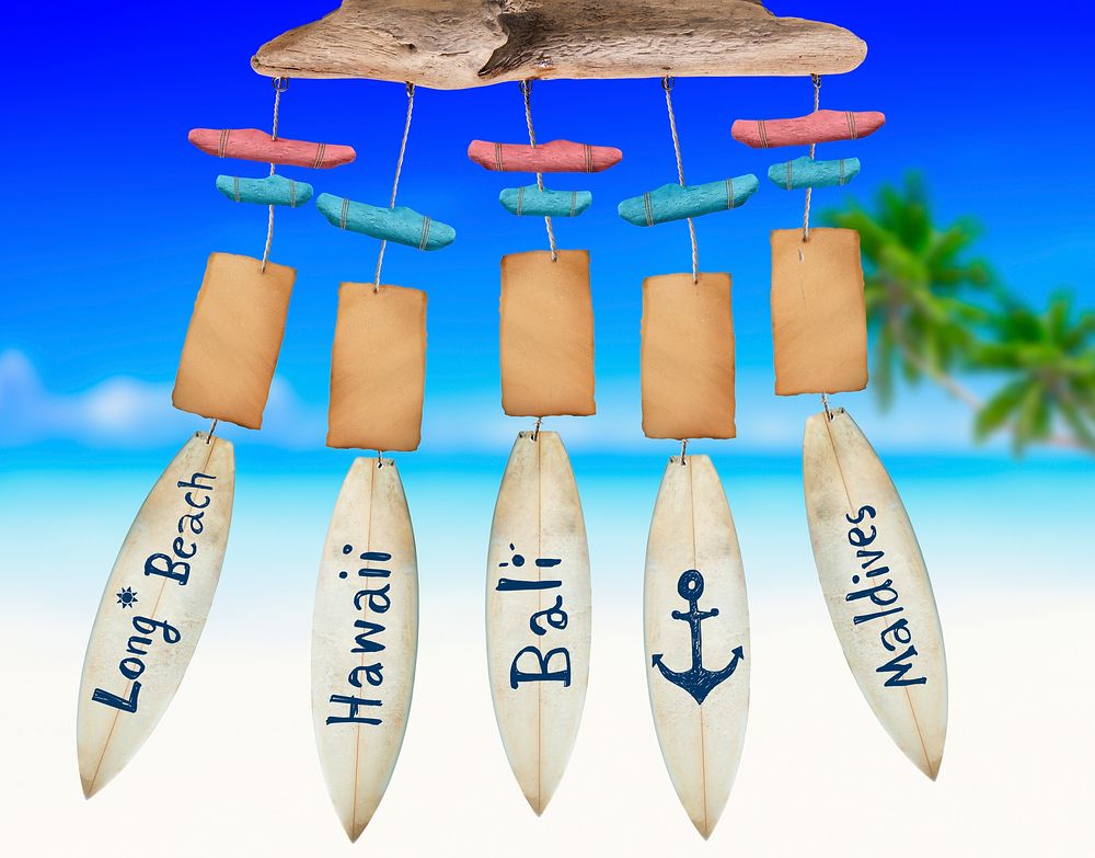 Beach Wind Chime with Copy Space