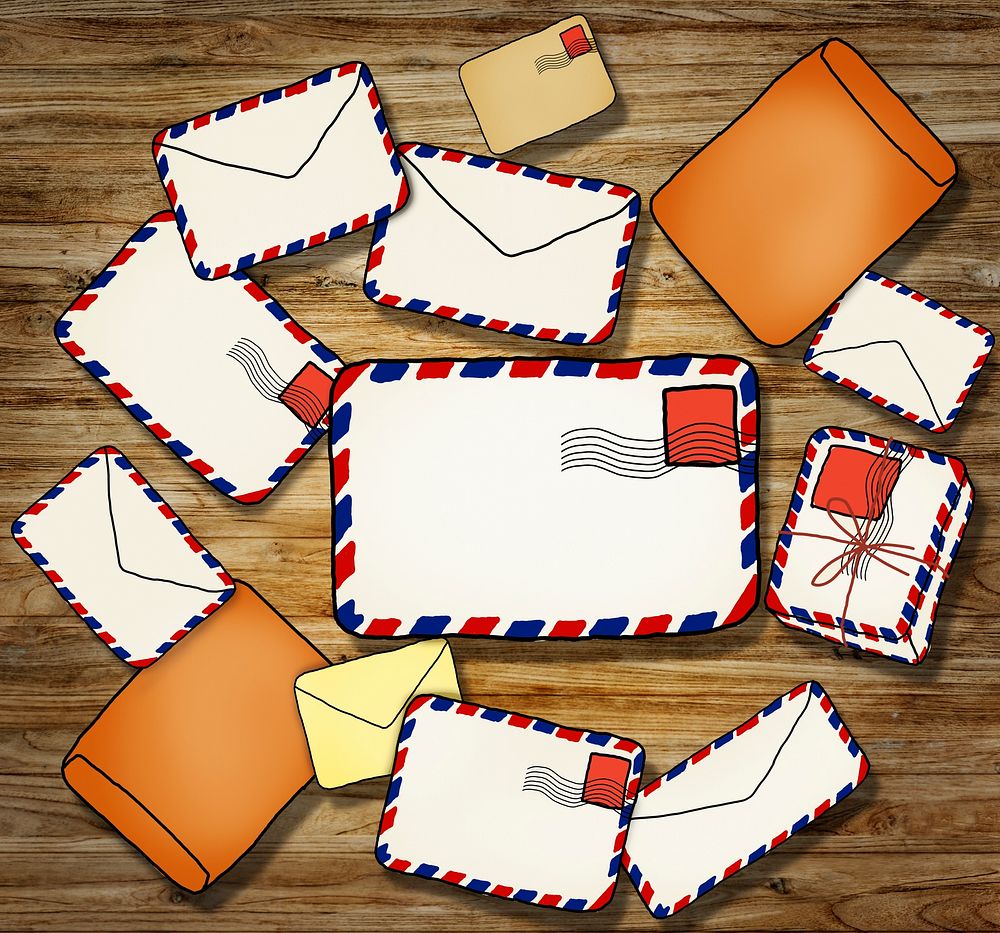 Stack of Letter and Envelope Illustration