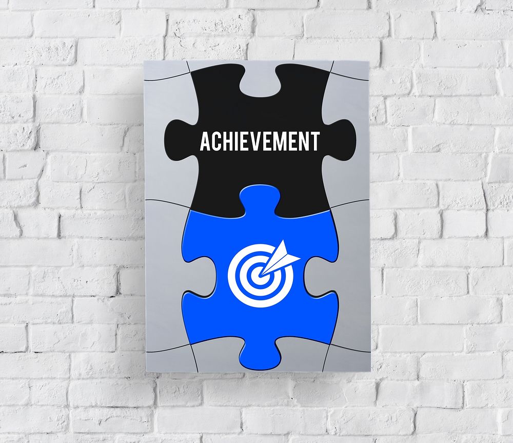 Achievement Success Goals Target Jigsaw Puzzle Concept