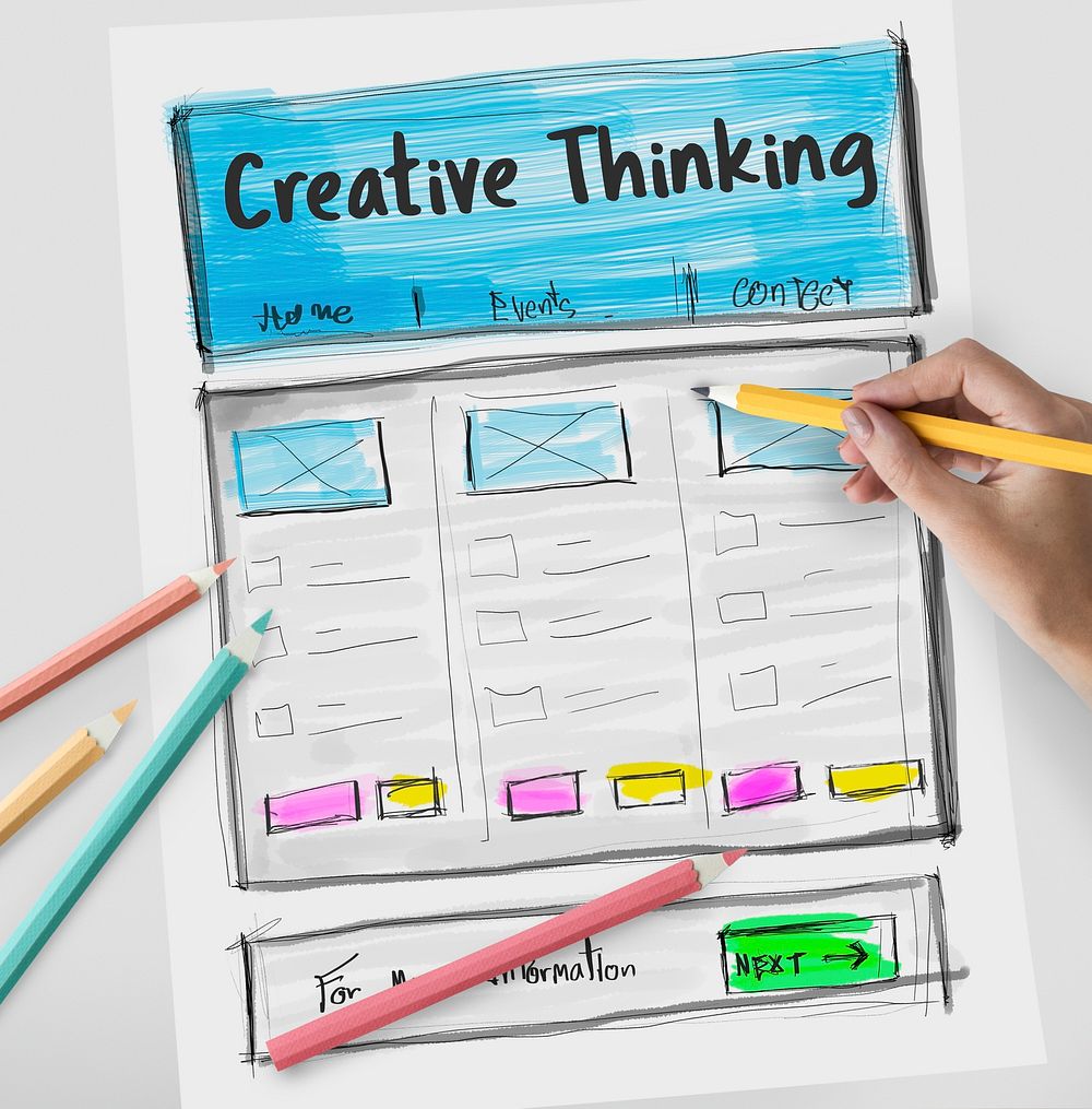 Creative Thinking Webpage Graphic Design Template