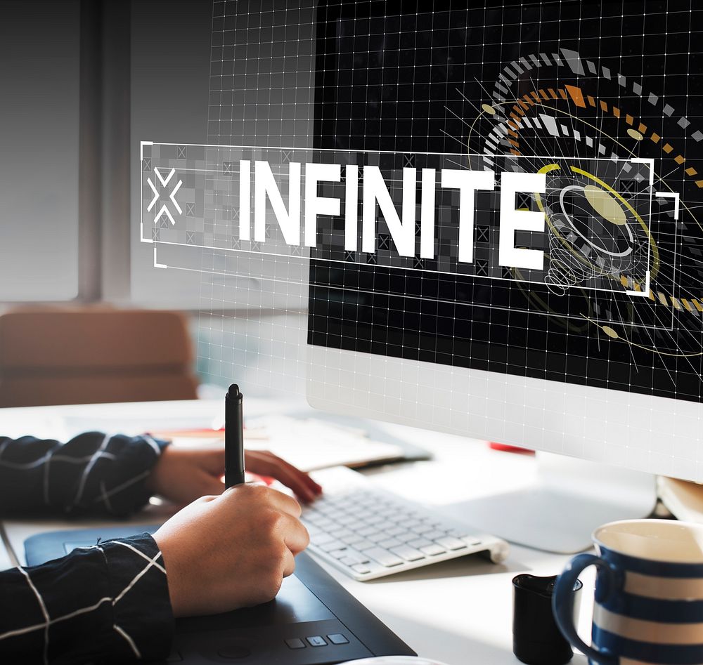Infinite endless word in graphic design style