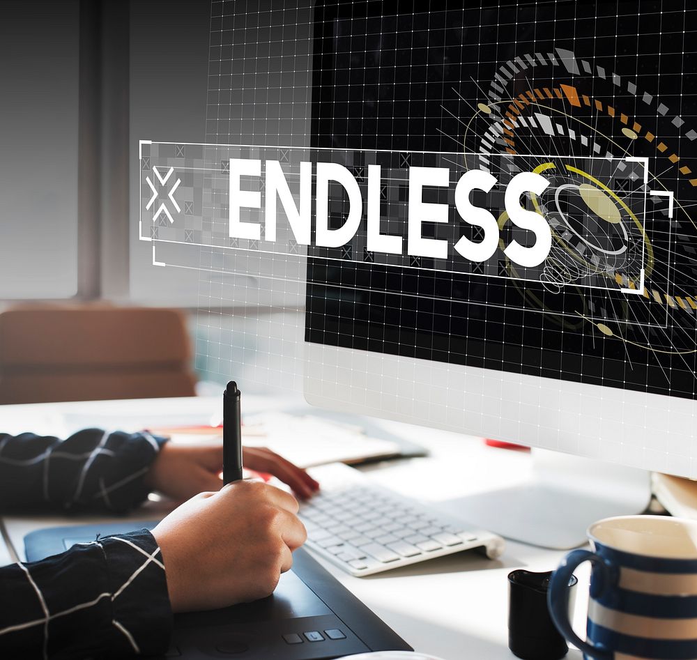 Infinite endless word in graphic design style