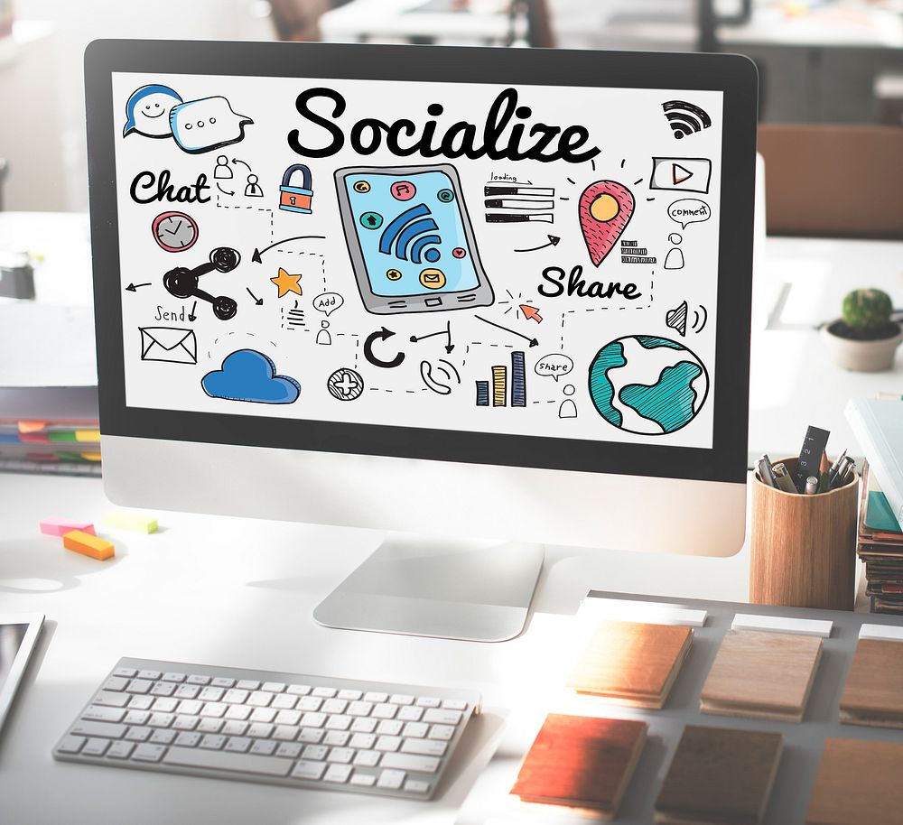 Socialize Sharing Social Media Sharing Concept
