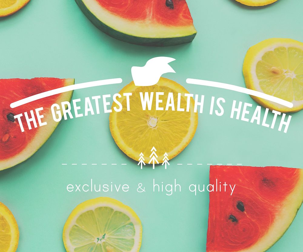 Food Nutrition Fit Graphic Healthy Watermelon  Orange Words Concept