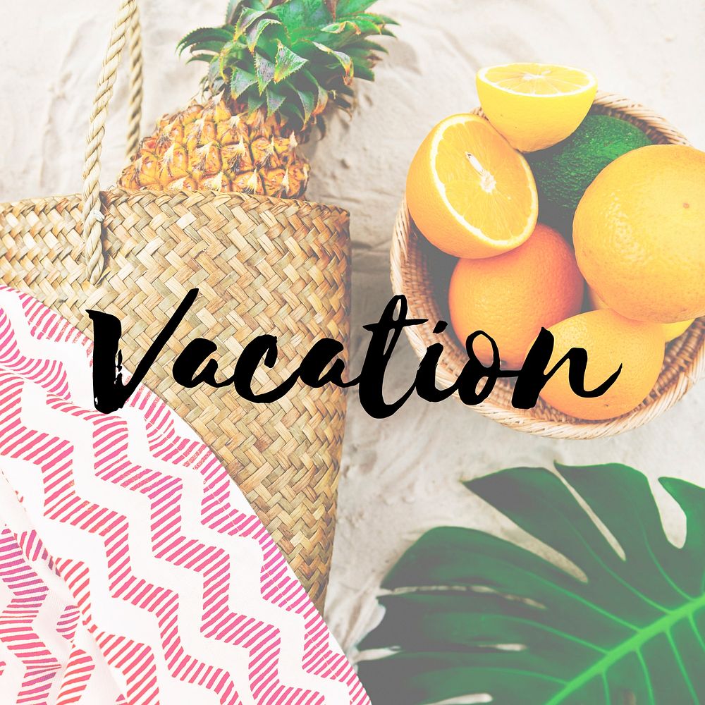 Summer Break Lifestyle Oranges Vacation Words Concept