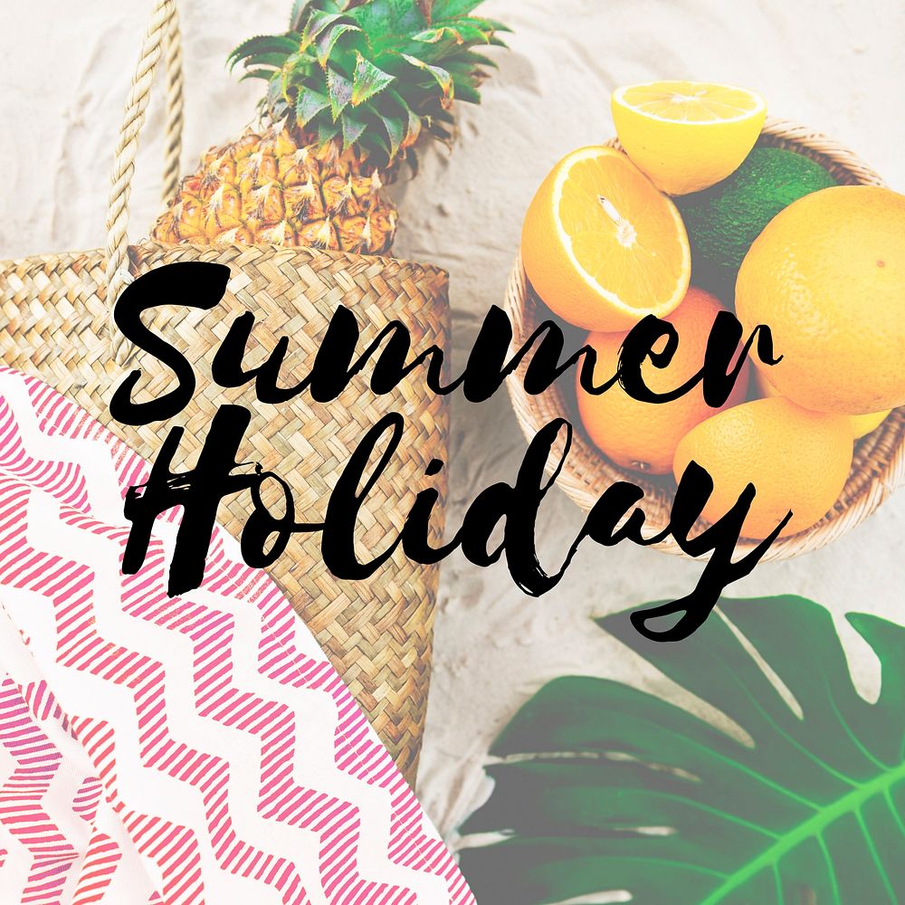 Summer Break Lifestyle Oranges Vacation Words Concept