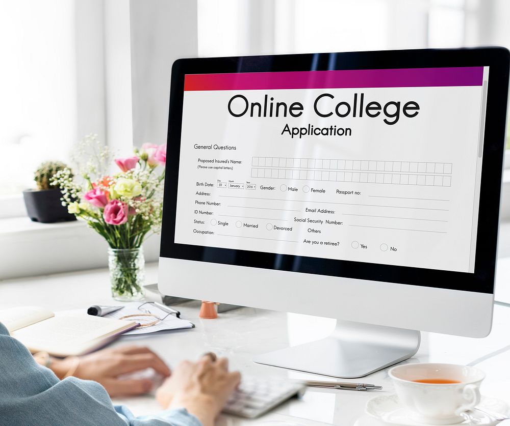 Online Collage Application Document Form Concept