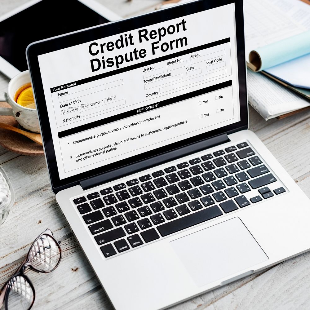 Credit Report Dispute Form Insurance Concept