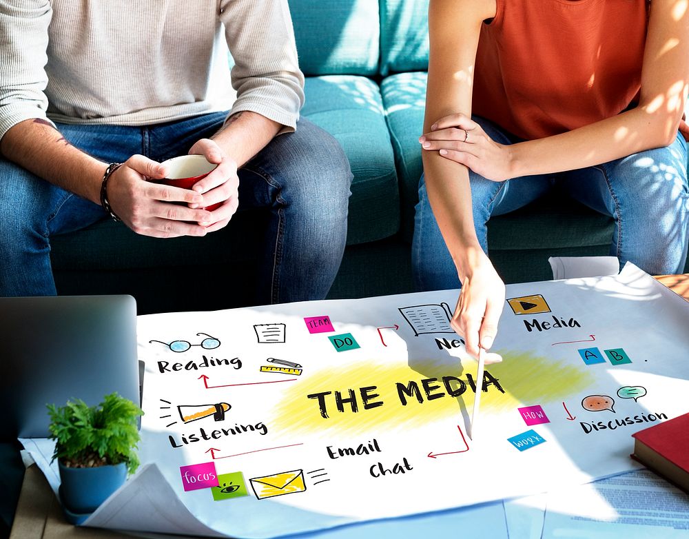The Media Networking Connecting Online Concept
