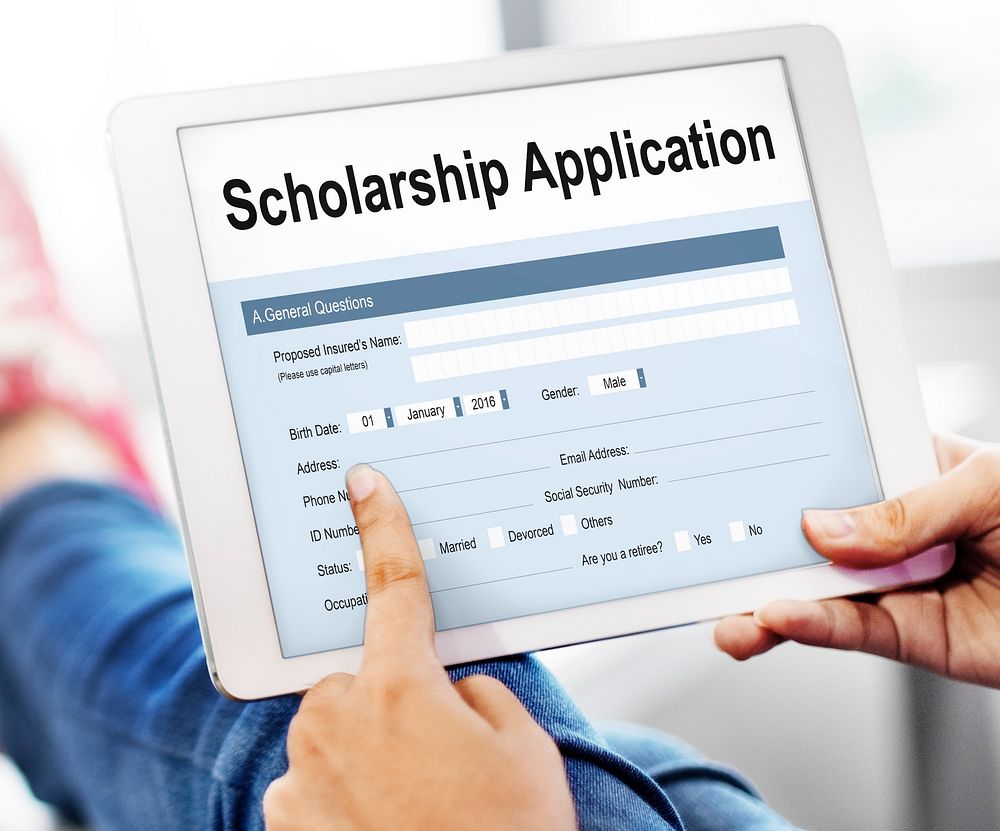 Scholarship Application Document Contract Form Concept