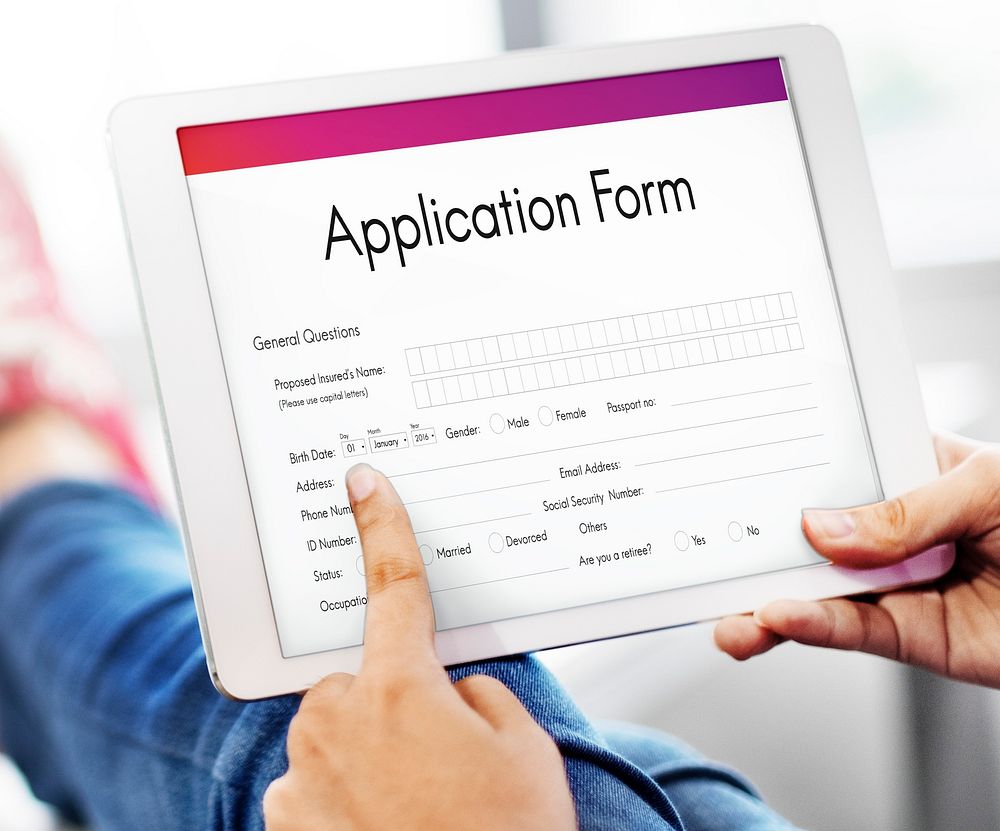 Application Form Document Filling Concept