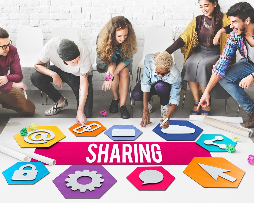 Sharing People Technology Graphic Concept