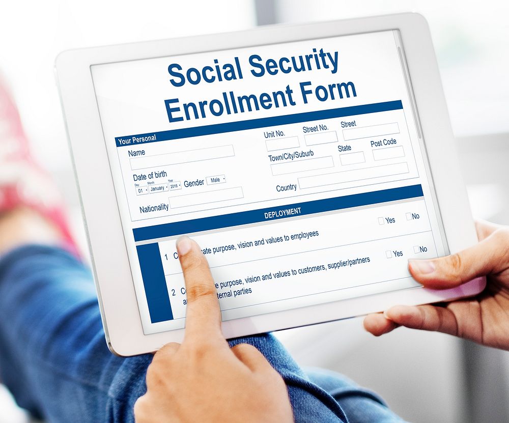 Social Security Enrollment Form Document Concept