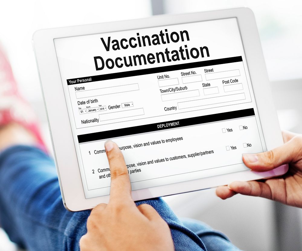Vaccination Documentation Application Form Concept