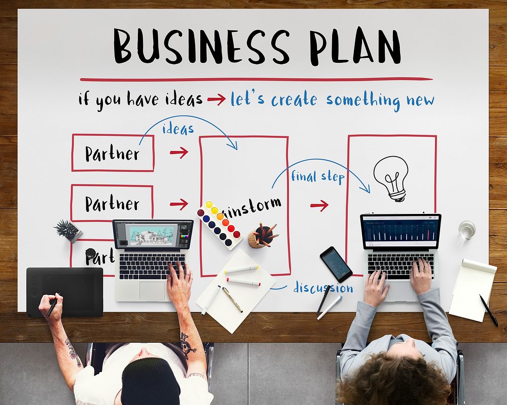 Business Plan Strategy Diagram Concept