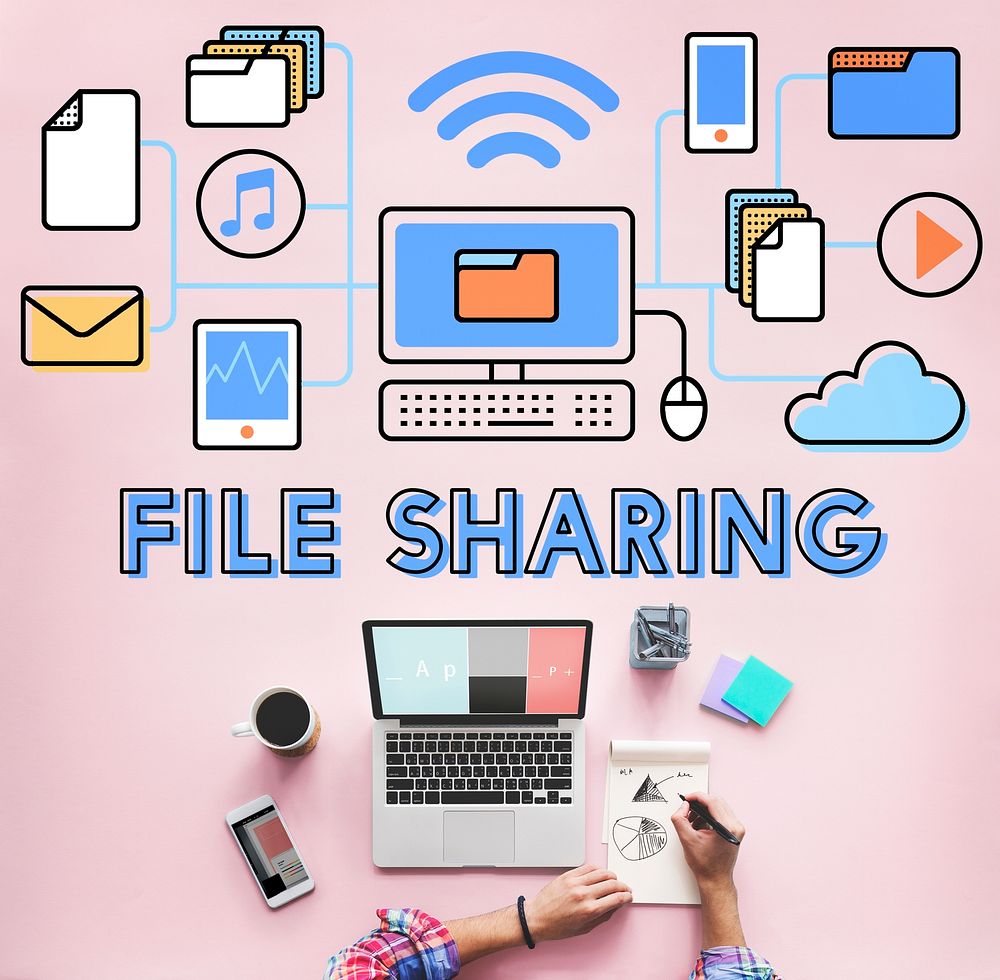 File Sharing Internet Technology Social Storage Concept