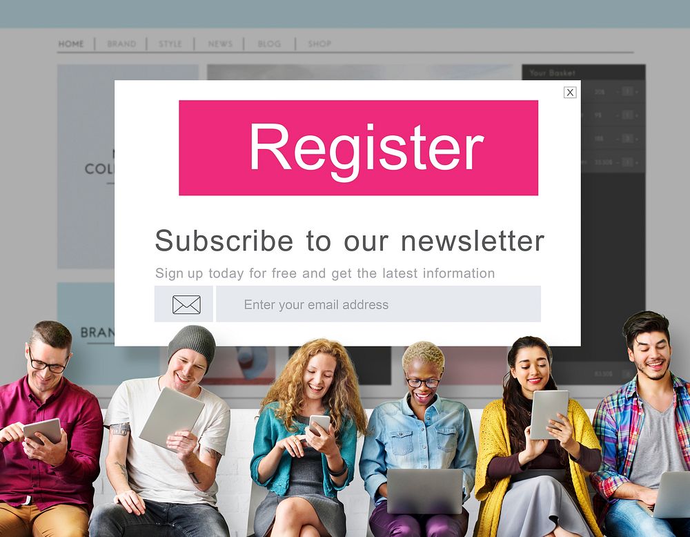 Join Us Register Newsletter Concept
