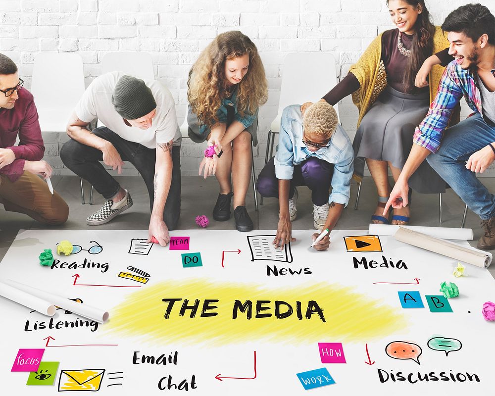 The Media Networking Connecting Online Concept