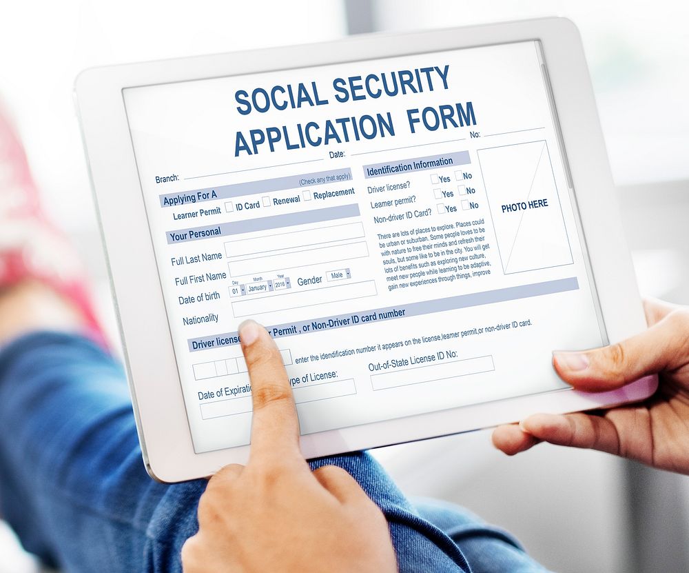 Social Security Application Form Concept