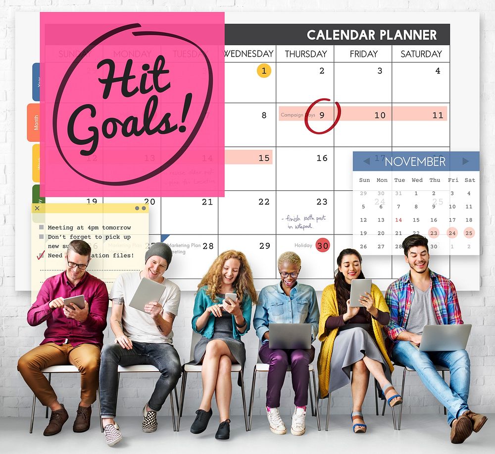 Hit Goals Mission Motivation Target Schedule Concept