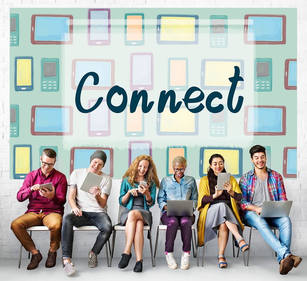 Connect Interact Communication Social Media Concept