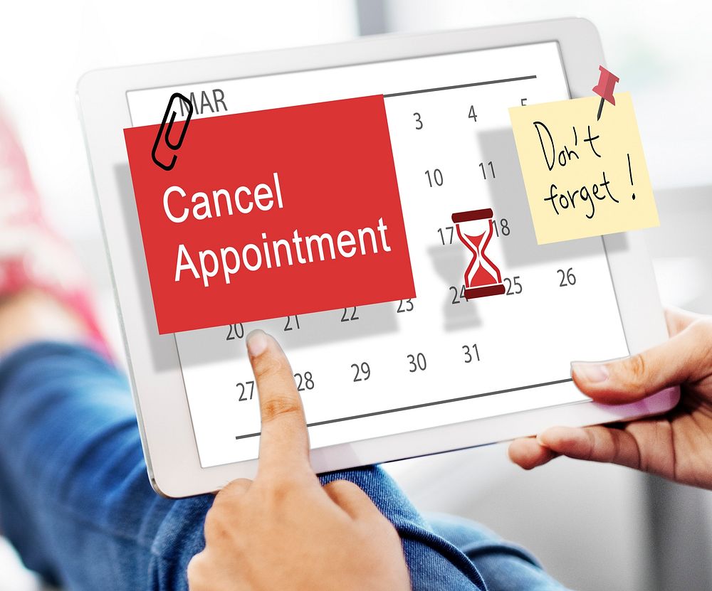 Cancel Appointment Note Calendar Planner Concept