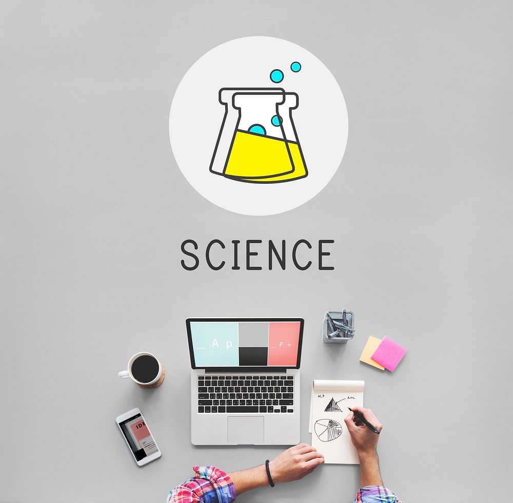 Science Lab Experiment Beaker Icon Concept