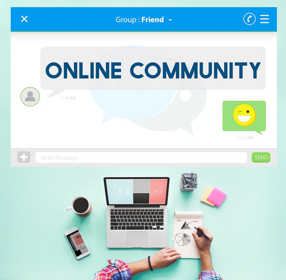 Online Community Friends Communication Connection Concept